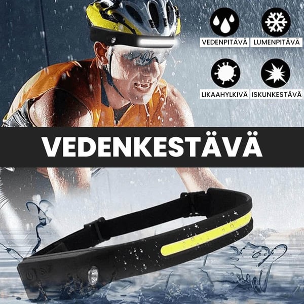 USB-ladattava otsalamppu, COB/XPE-LED 💡