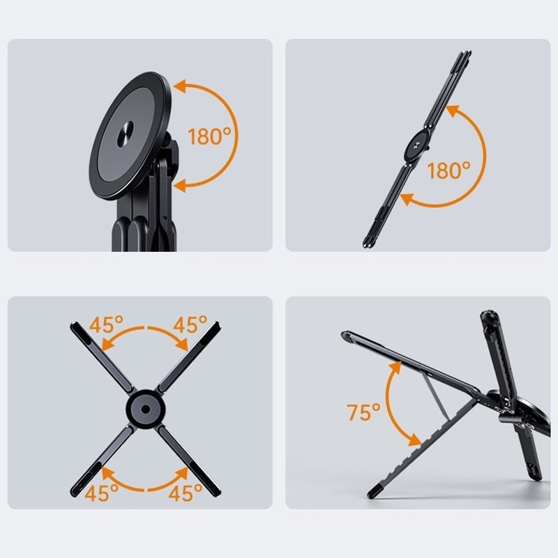 Portable 4-in-1 Magnetic Aluminum Alloy Foldable Multifunctional Stand