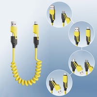 Federziehbares 4-in-1 65W Schnelllade-Datenkabel