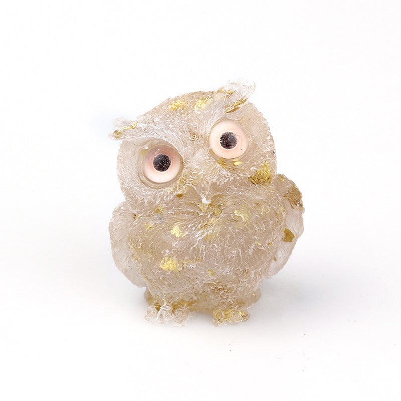 🦉Natural Crystal Gemstone Owl Ornament Home Decor