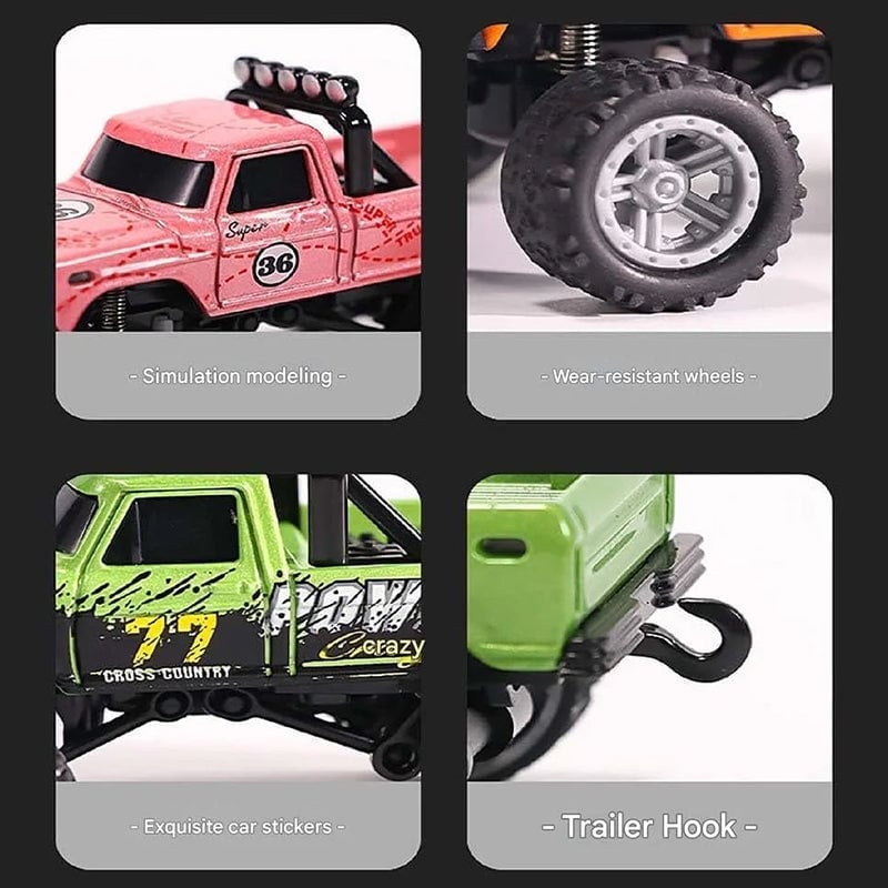 Mini Remote-controlled Shock-absorbing Off-road Monster Truck 1:64 Scale Trailer