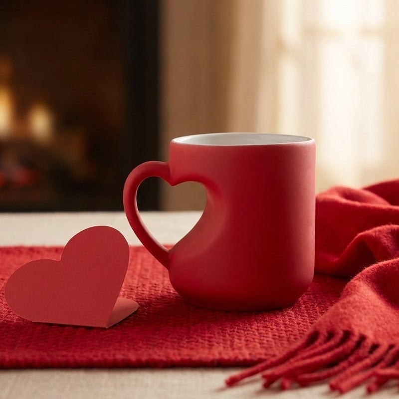 Herzförmige, farbwechselnde Keramiktasse