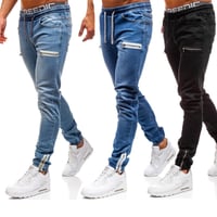 Jeans casual sport hombre con cremallera
