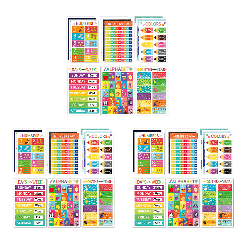 Colorful Educational Posters（18PCS/SET ）
