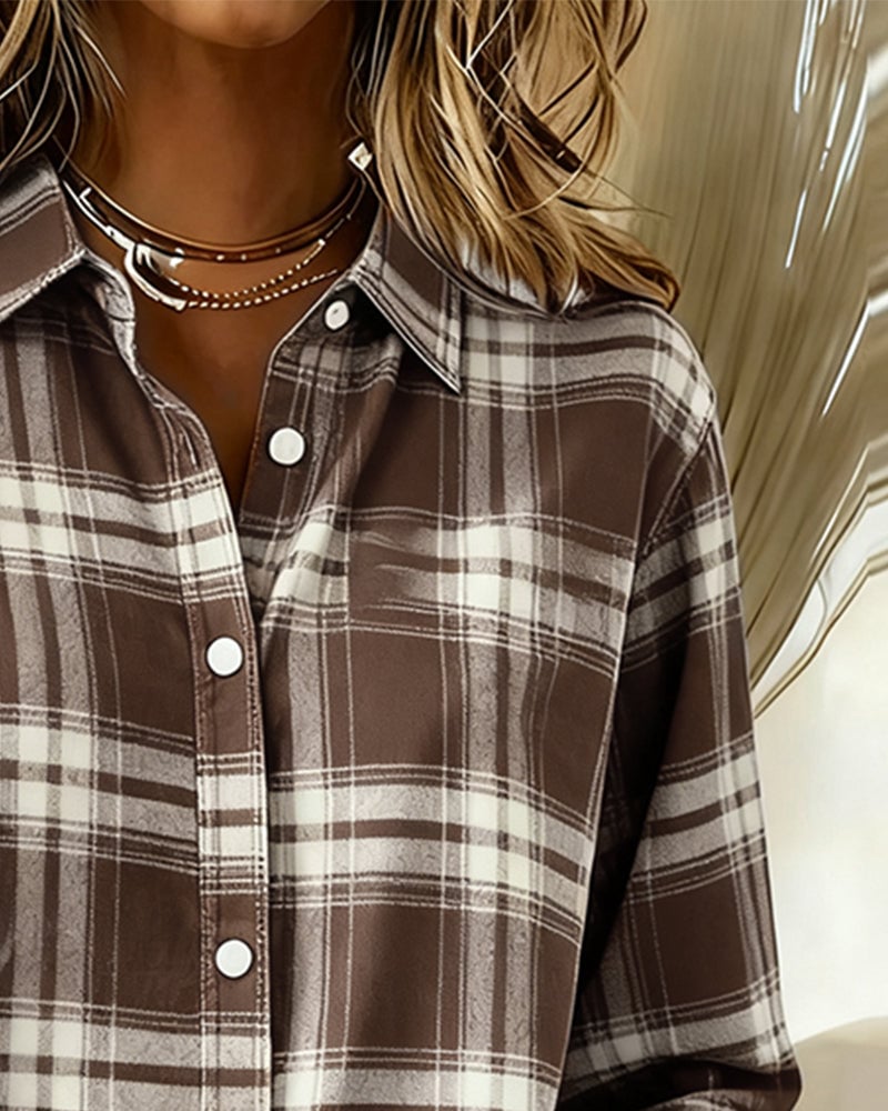 Plaid Lapel Shirt