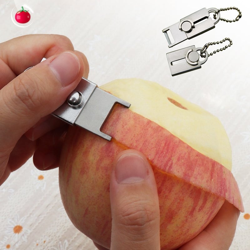 Porte-clés mini épluche-légumes en acier inoxydable