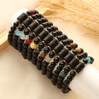 Armband mit Perlen aus schwarzem Achat mit zwölf Sternbildern