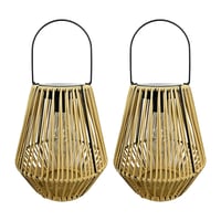 Handwoven Rattan Solar Lantern