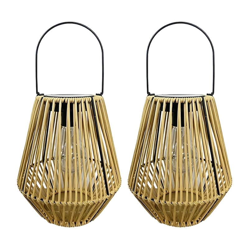 Handwoven Rattan Solar Lantern