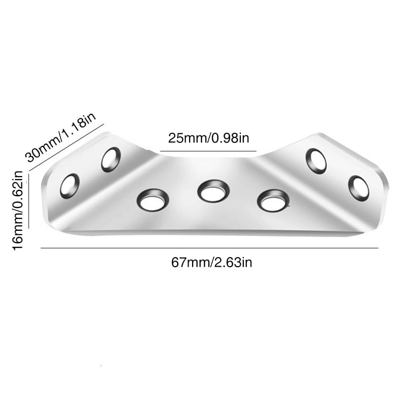 Universele RVS meubelhoekverbinder