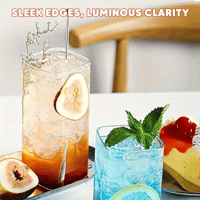 Stylish Square Glass Drink Cup with Lid and Straw