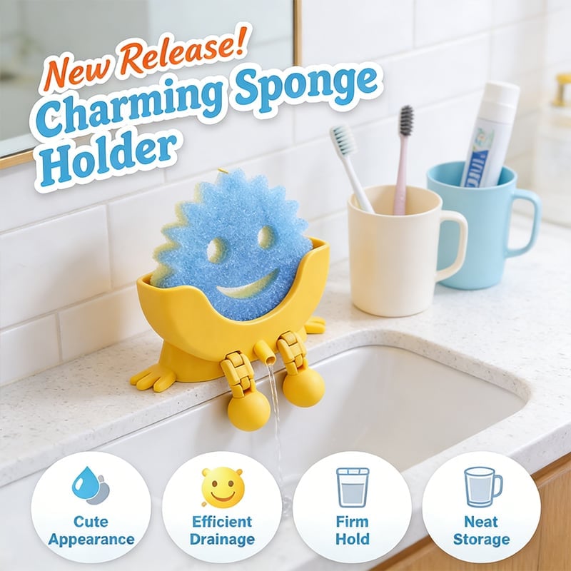Smiley Dishwashing Sponge Holder