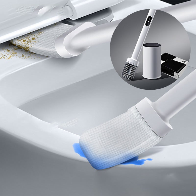 Cleaning long-handled toilet brush