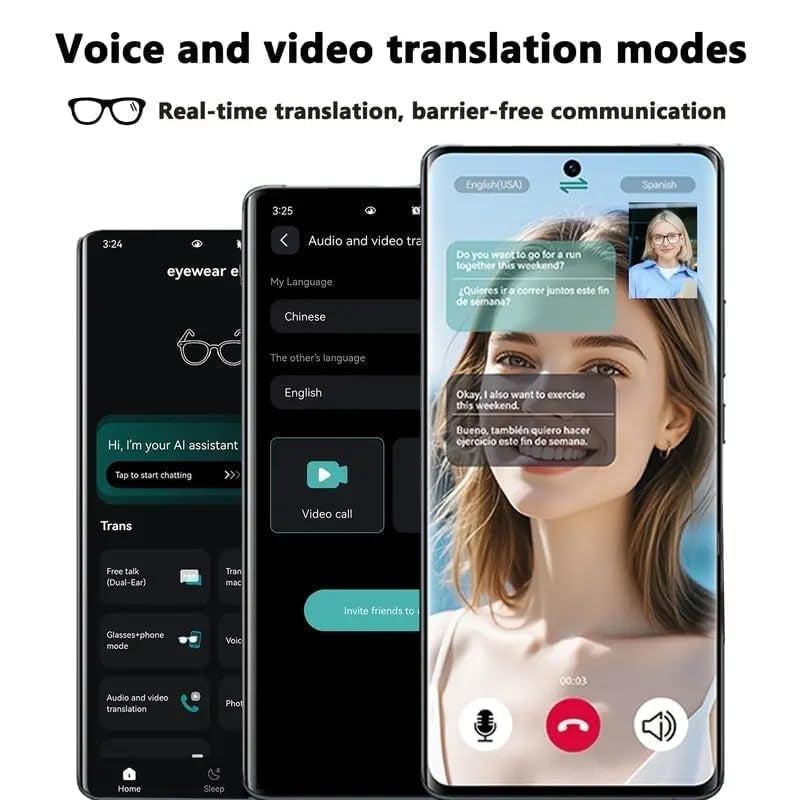 Sakerplus® AI Smart Translation Glasses