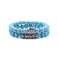 Uil Charm Natuursteen Armband