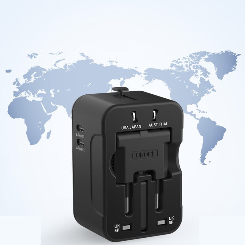 Adaptateur de voyage universel avec deux ports USB