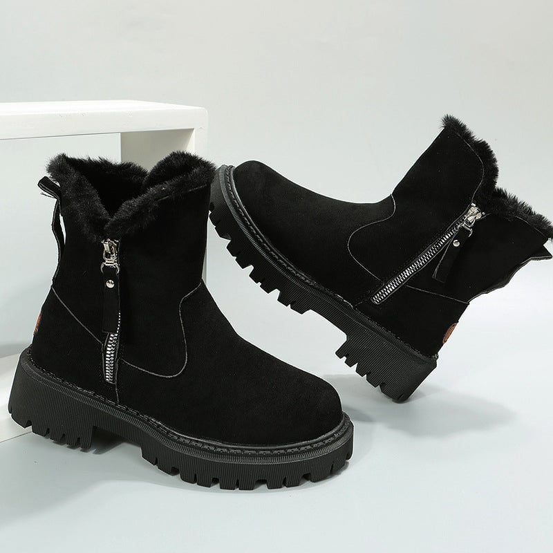 Modische Kurzschaft-Martinsstiefel mit seitlichem Reißverschluss