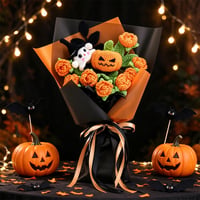 Handmade Crochet Halloween Flower Bouquet