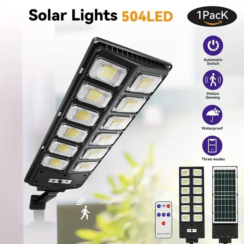504LEDUltra-BrightSolar6500KSolarStreetLight