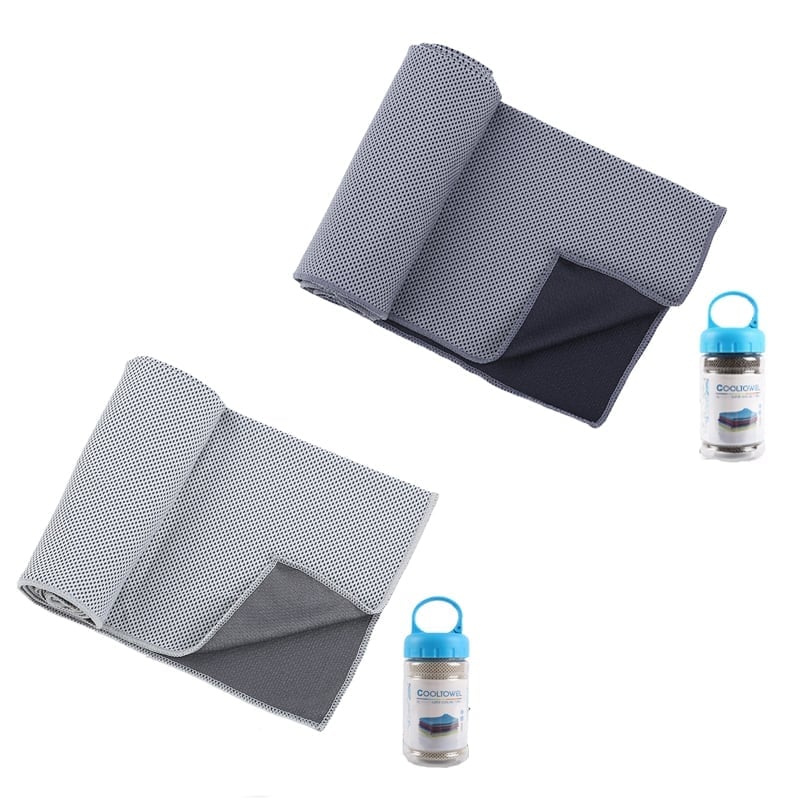 Premium Instant Cooling Towel Set with Storage Bottle
