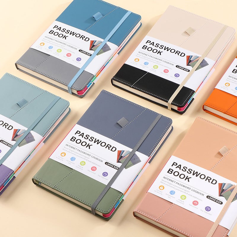 A5 Color-Block Password Notebook