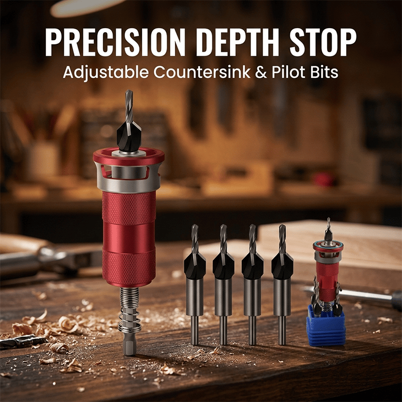 Sakerplus® Semi-Auto Depth Limit 4-Blade Countersink Drill