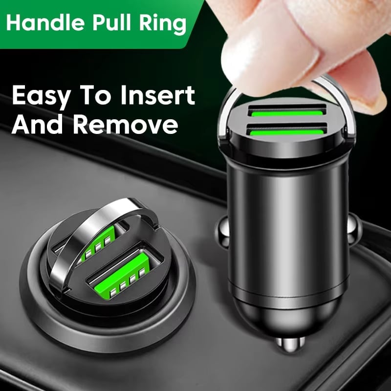 Metal Pull-Ring Invisible Fast Car Charger