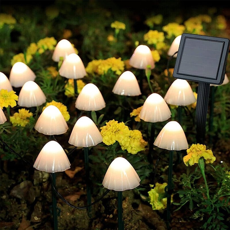 Led Solar String Lights Ground Plug Mushroom Lights
