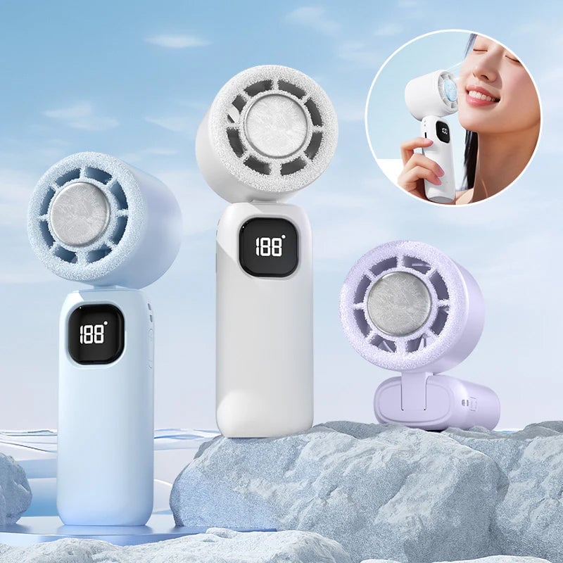 Foldable Ice Cooling Handheld Fan