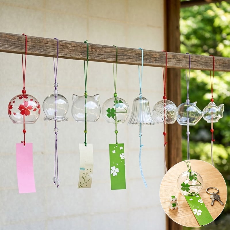 Whimsical Glass Doodle Wind Chimes Outdoor Decor