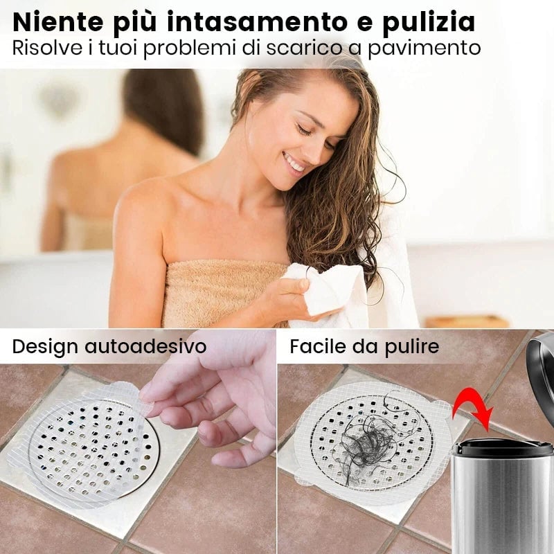 Raccogli capelli usa e getta per lo scarico della doccia