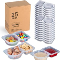 Double Compartment Snack Containers with Lids