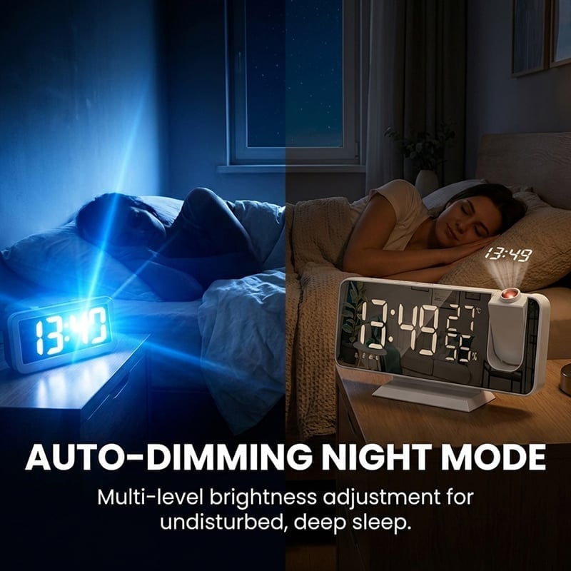Aless™ Temperature & Humidity Multifunctional Radio Projection Alarm Clock