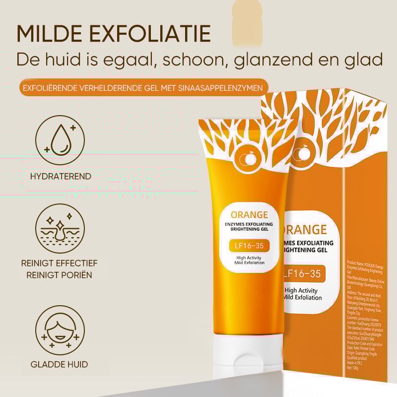 Sinaasappel Enzym Exfoliërende Gel 100g – Gezichtsreinigende Peel