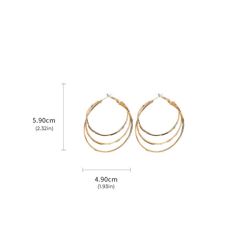 Boucles d'oreilles créoles multicouches