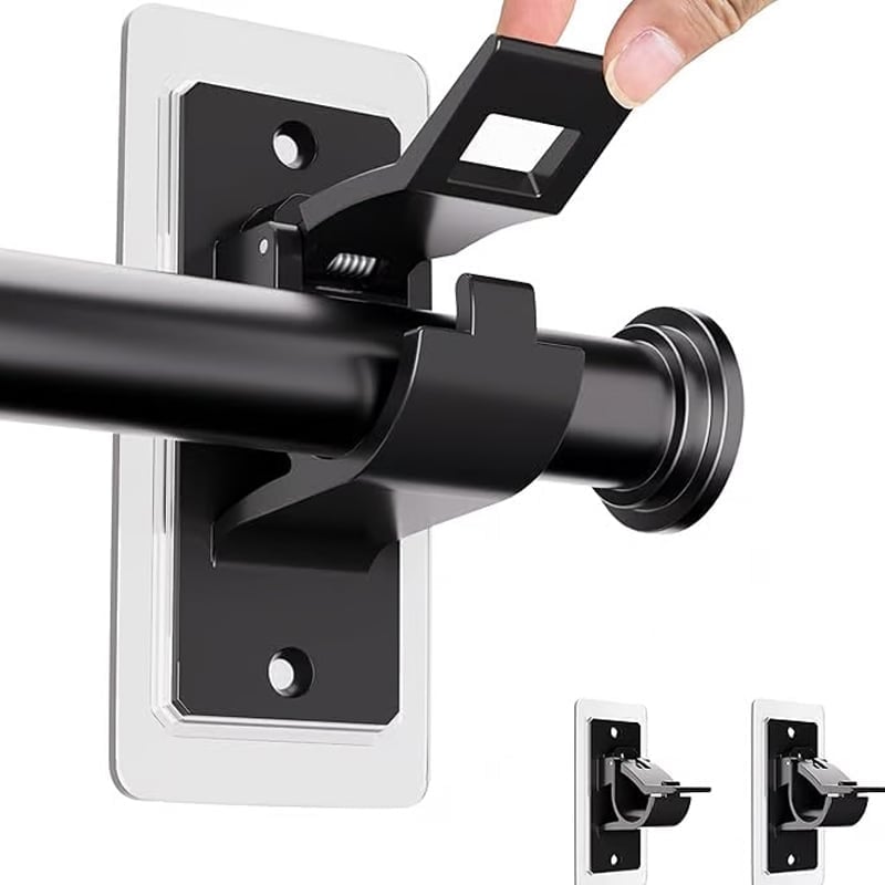 No Drill Curtain Rod Brackets