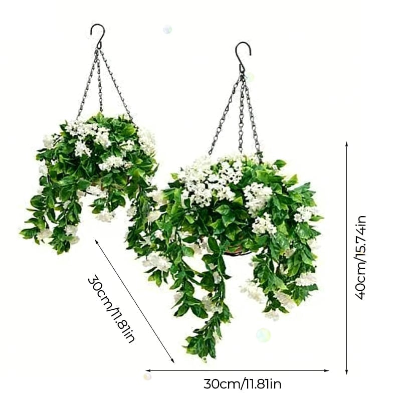 Faux Crepe Myrtle Hanging Baskets