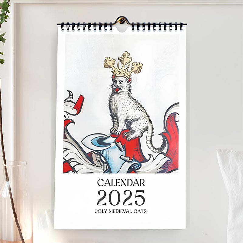 Hässlicher Mittelalter-Katzen-Kalender 2025