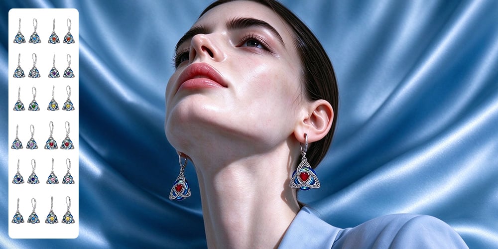 Elegant Celtic Knot Birthstone Drop Earrings
