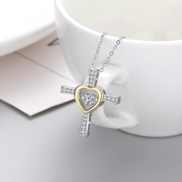 To My Soulmate Cross and Heart Necklace