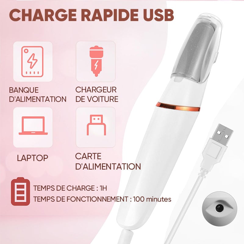 Lime à pied électrique USB à deux têtes Extracteur de callosités