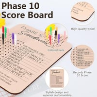 Wooden Phase 10 Score Board