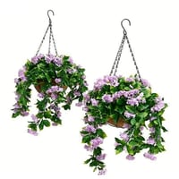 Faux Crepe Myrtle Hanging Baskets