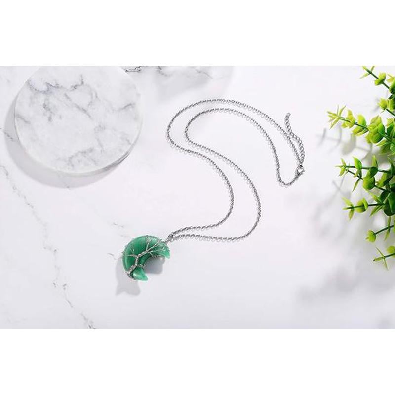 Tree of Life Crescent Moon Necklace