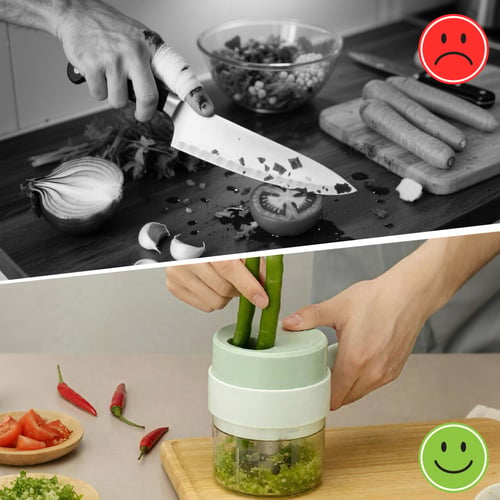 Safer vegetable preparation without exposed knives