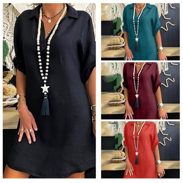 Nordisk Kortärmad Skjortklänning