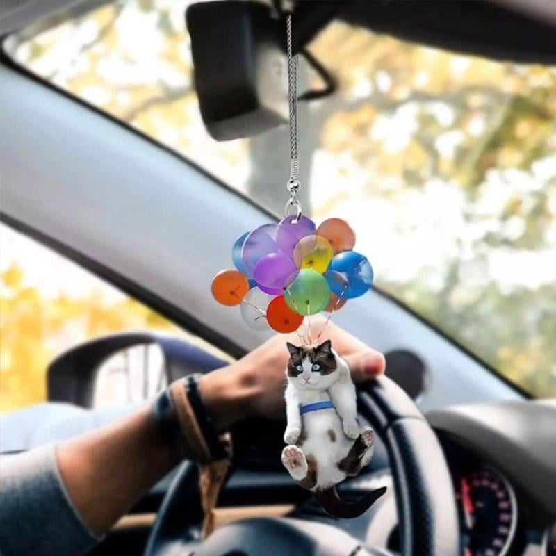 Colorful Balloons and Kitten Pendant