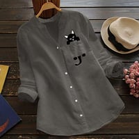 Long-sleeved V-neck Blouse