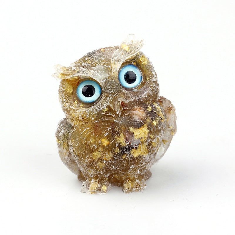🦉Natural Crystal Gemstone Owl Ornament Home Decor