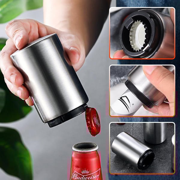 Automatischer Edelstahl-Flaschenöffner mit Druckmechanismus